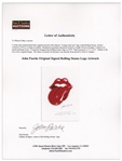 Original Artwork of the Famous Rolling Stones' ''Tongue and Lips'' Logo, Drawn by Its Creator John Pasche -- Measures 11.5'' x 16.5''